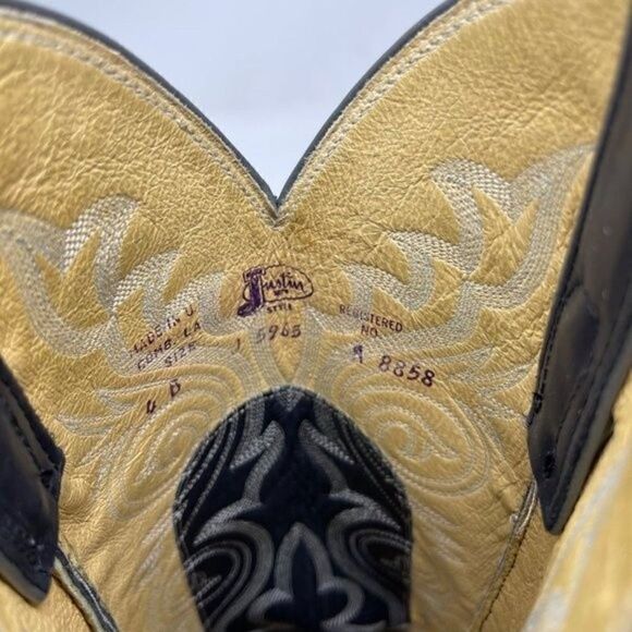 Justin hand made cowgirl boots 4B black and gray viper sopythana skin high - Picture 7 of 8